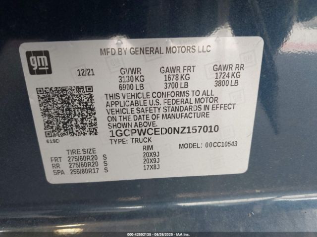 2022 CHEVROLET SILVERADO 1500 LTD 1GCPWCED0NZ157010 Photo 8