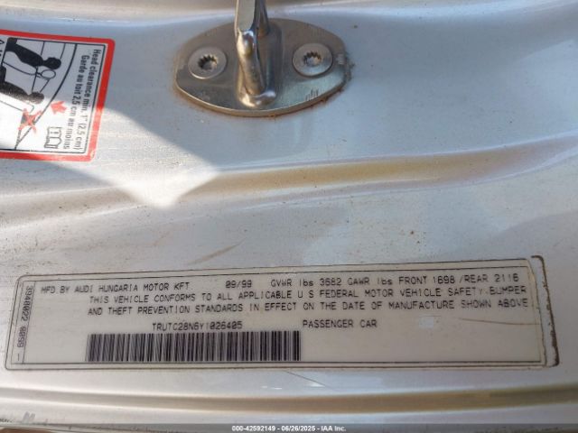 2000 AUDI TT TRUTC28N6Y1026405 Photo 8