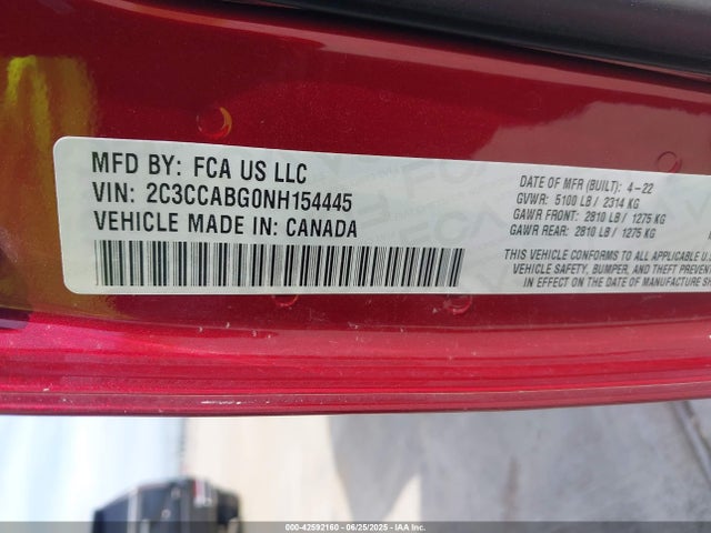 2C3CCABG0NH154445 Chrysler 2022