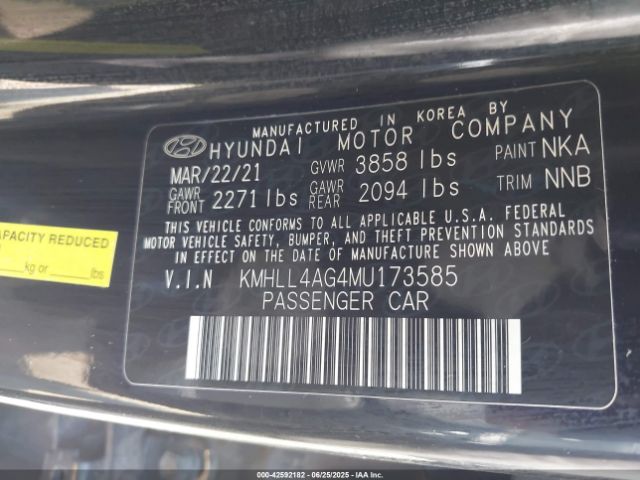2021 HYUNDAI ELANTRA KMHLL4AG4MU173585 Photo 8
