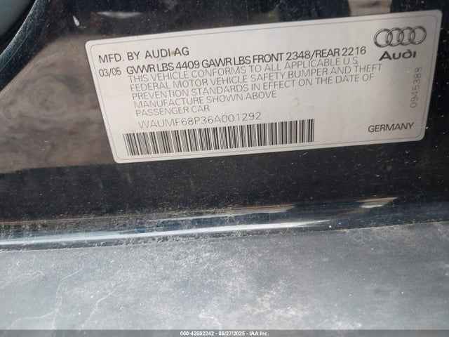 2006 AUDI A3 WAUMF68P36A001292 Photo 8