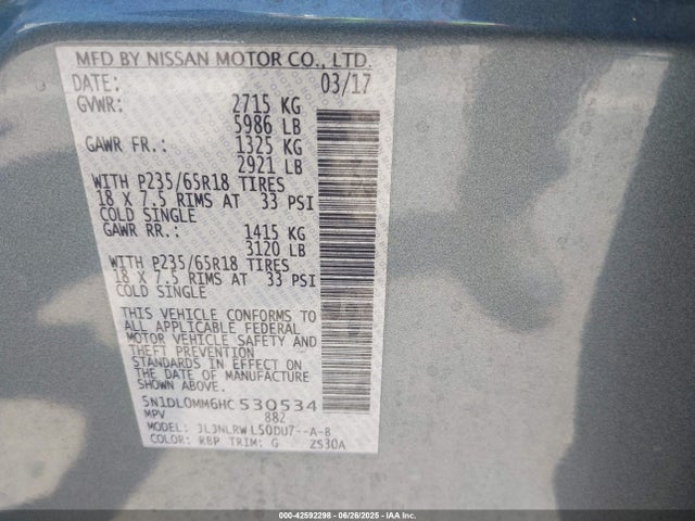 5N1DL0MM6HC530534 Infiniti 2017