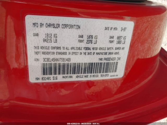 1997 CHRYSLER SEBRING 3C3EL45HXVT591469 Photo 8