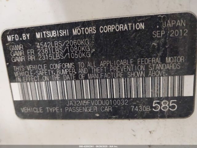 2013 MITSUBISHI LANCER EVOLUTION JA32W5FV0DU010032 Photo 8