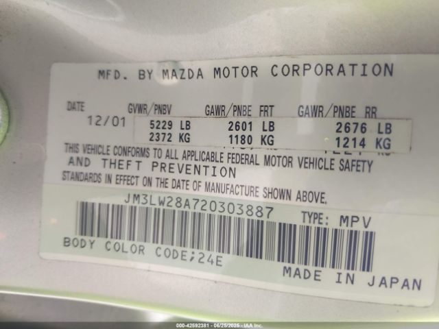 2002 MAZDA MPV JM3LW28A720303887 Photo 8