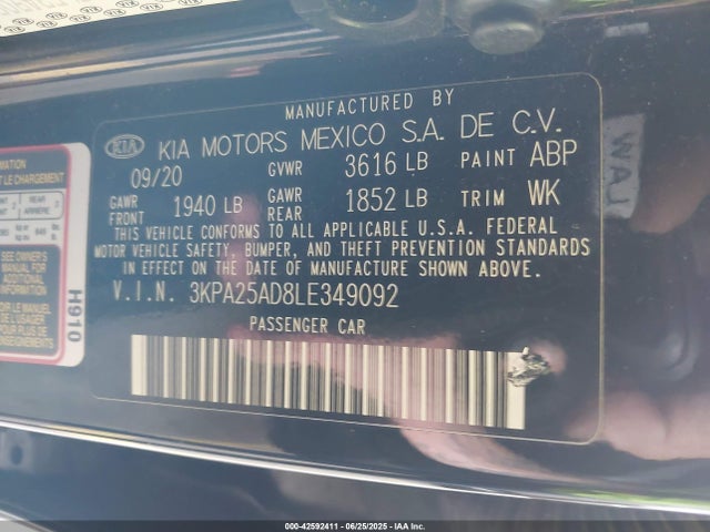 3KPA25AD8LE349092 KIA gammaii 1.6mpi+cvt
