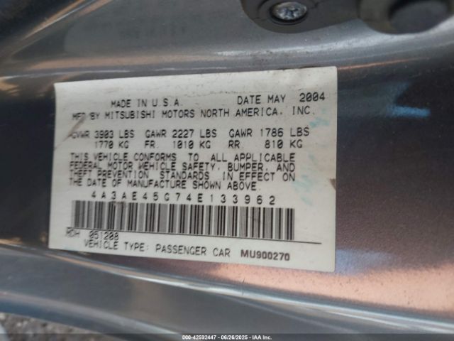 2004 MITSUBISHI ECLIPSE SPYDER 4A3AE45G74E133962 Photo 8