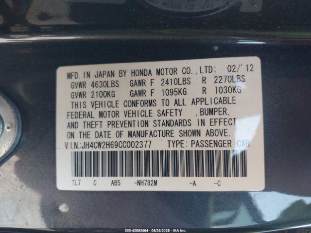 2012 ACURA TSX JH4CW2H69CC002377 Photo 8