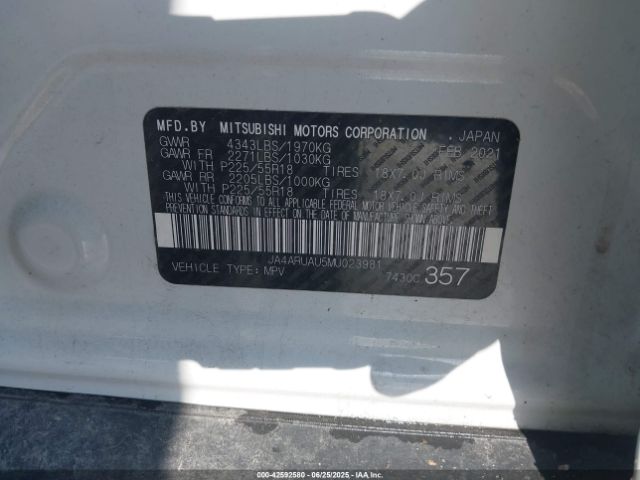 2021 MITSUBISHI OUTLANDER SPORT JA4ARUAU5MU023981 Photo 8