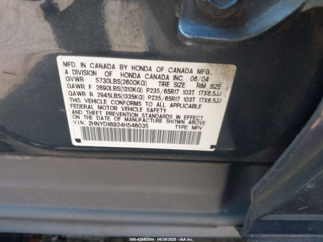2004 ACURA MDX 2HNYD18924H546035 Photo 8