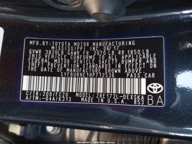 2017 TOYOTA COROLLA 5YFBURHE1HP712536 Photo 8