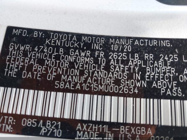 2021 LEXUS ES 300H 58AEA1C15MU002634 Photo 8