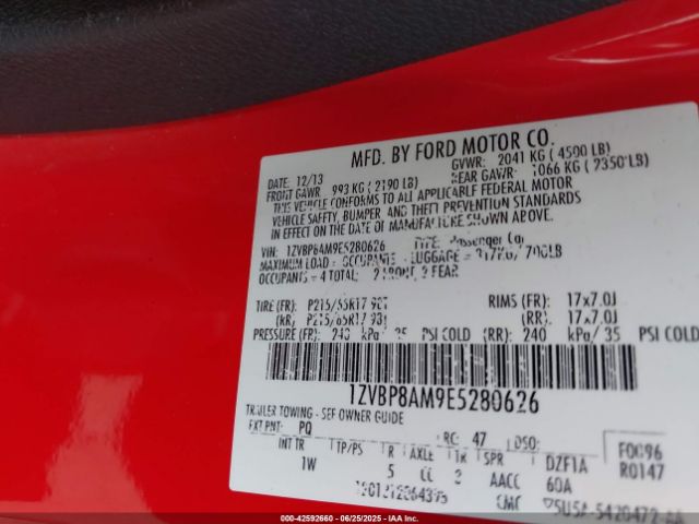 2014 FORD MUSTANG 1ZVBP8AM9E5280626 Photo 8