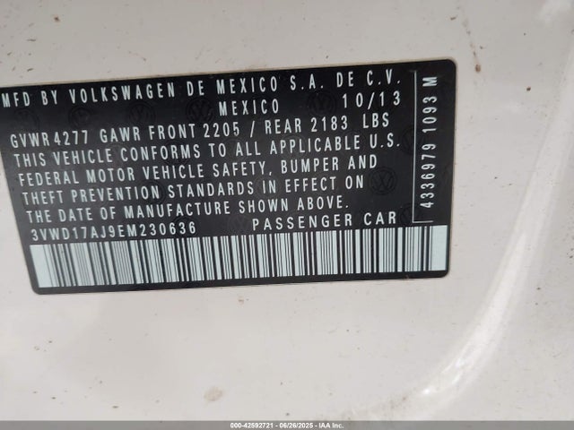 3VWD17AJ9EM230636 Volkswagen 2014