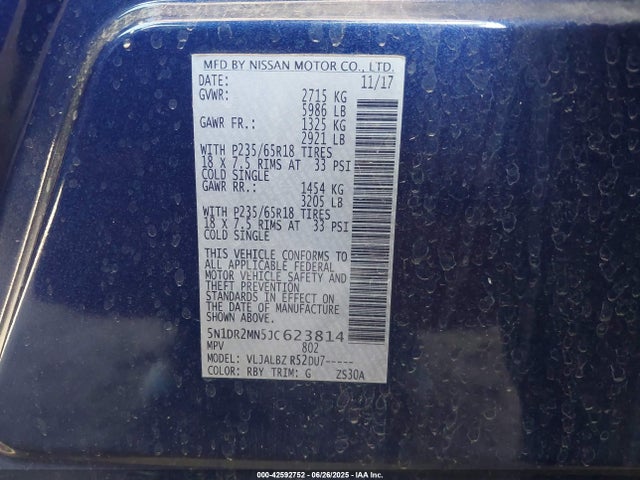 5N1DR2MN5JC623814 Nissan Pathfinder