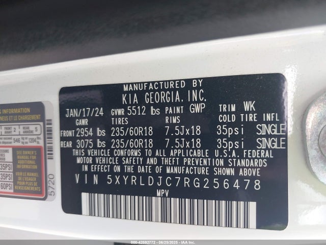 5XYRLDJC7RG256478 KIA gdi theta-iii