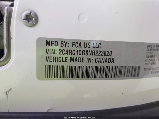 Продаж на аукціоні авто 2022 Chrysler Voyager Lx, vin: 2C4RC1CG8NR223820, номер лоту: 42592846