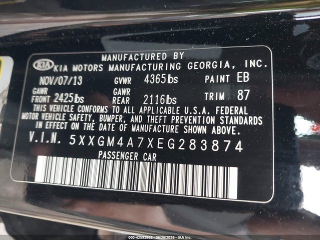 5XXGM4A7XEG283874 KIA dohc gdi theta ii