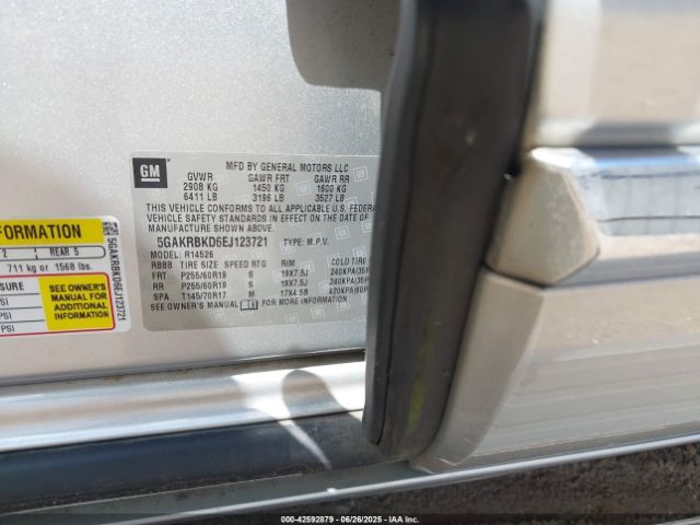 2014 BUICK ENCLAVE 5GAKRBKD6EJ123721 Photo 8