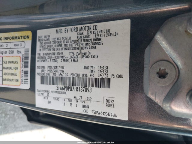 3FA6P0PU7FR137093 Ford 2015