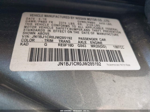 JN1BJ1CR0JW285192 Nissan 2018