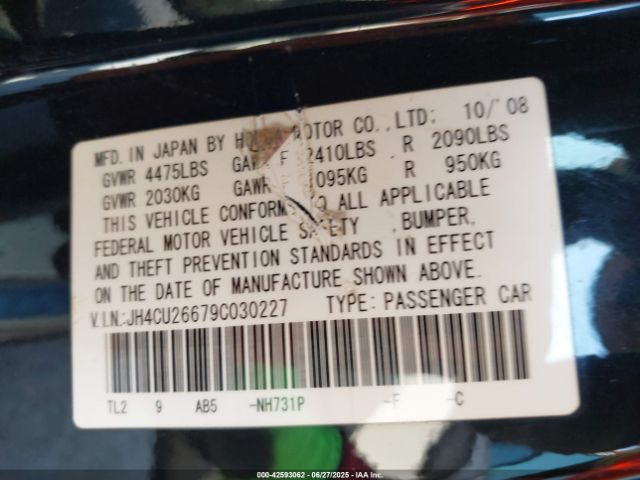 2009 ACURA TSX JH4CU26679C030227 Photo 8