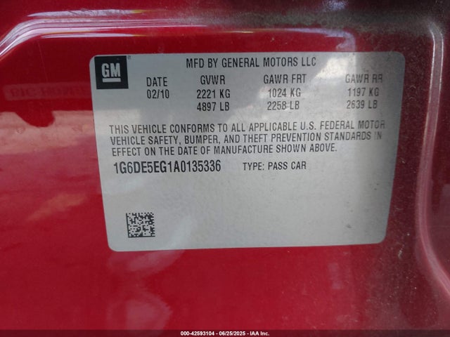 2010 CADILLAC CTS 1G6DE5EG1A0135336 Photo 8