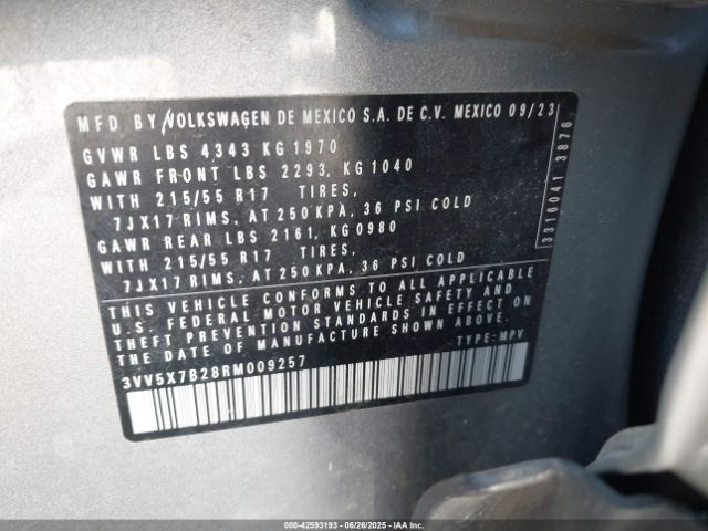 2024 VOLKSWAGEN TAOS 3VV5X7B28RM009257 Photo 8