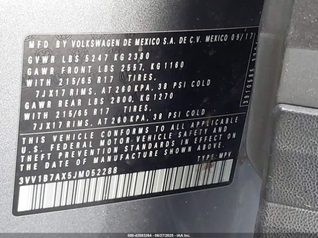 2018 VOLKSWAGEN TIGUAN 3VV1B7AX5JM052288 Photo 8