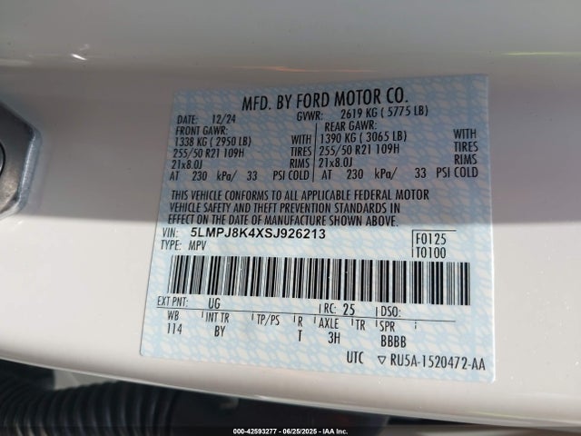 5LMPJ8K4XSJ926213 Lincoln gtdi b