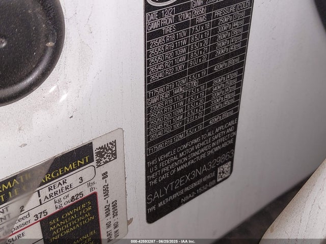Land Rover aj20p 2022 SALYT2EX3NA329863 Image 9