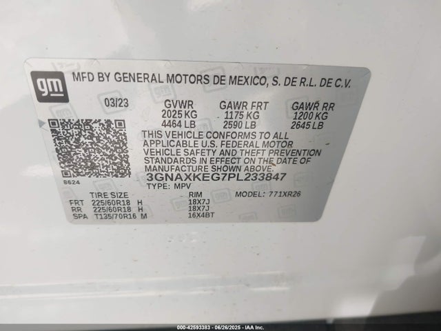 Chevrolet lsd 2023 3GNAXKEG7PL233847 Image 9