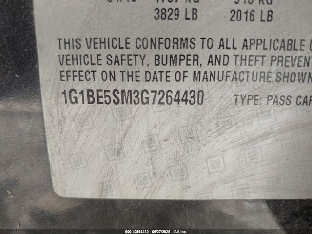1G1BE5SM3G7264430 Chevrolet le2 - di: direct injection, alum, vvt, gen i, gmna
