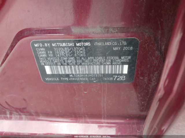 2018 MITSUBISHI MIRAGE ML32A3HJ4JH013151 Photo 8