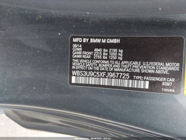 2015 BMW M4 WBS3U9C5XFJ967725 Photo 8