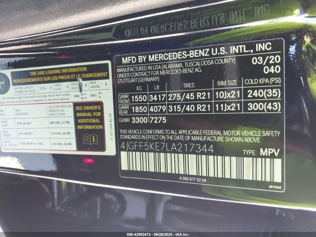 4JGFF5KE7LA217344 Mercedes-Benz m256
