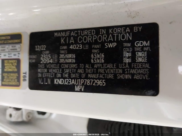 KNDJ23AU1P7872965 KIA mpi nu