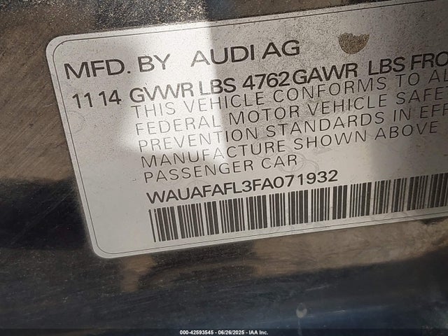 2015 AUDI A4 WAUAFAFL3FA071932 Photo 8