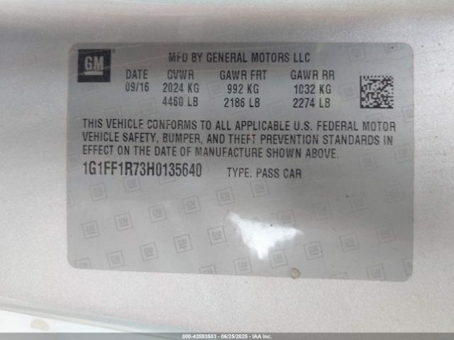 2017 CHEVROLET CAMARO 1G1FF1R73H0135640 Photo 8