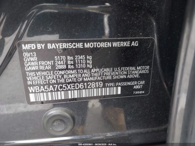 2014 BMW 528I WBA5A7C5XED612819 Photo 8