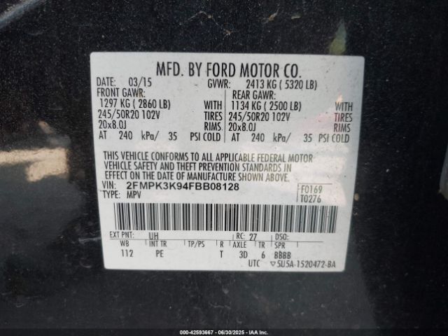2015 FORD EDGE 2FMPK3K94FBB08128 Photo 8