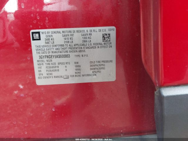 2010 CADILLAC SRX 3GYFNGEY9AS600863 Photo 8
