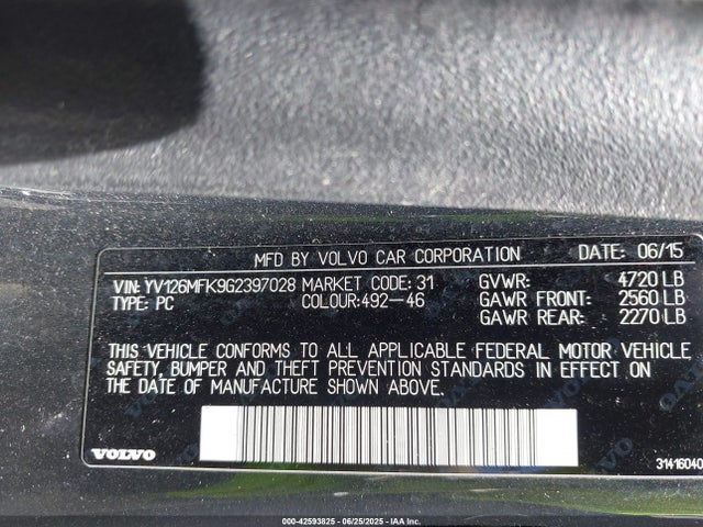 YV126MFK9G2397028 Volvo b4204t12 (pzev)