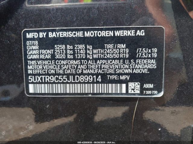 2018 BMW X3 5UXTR9C55JLD89914 Photo 8