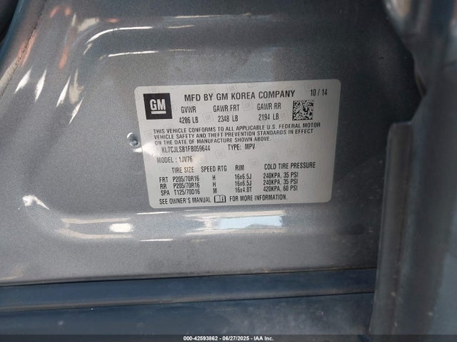 Chevrolet LUV 2015 KL7CJLSB1FB059644 Image 9