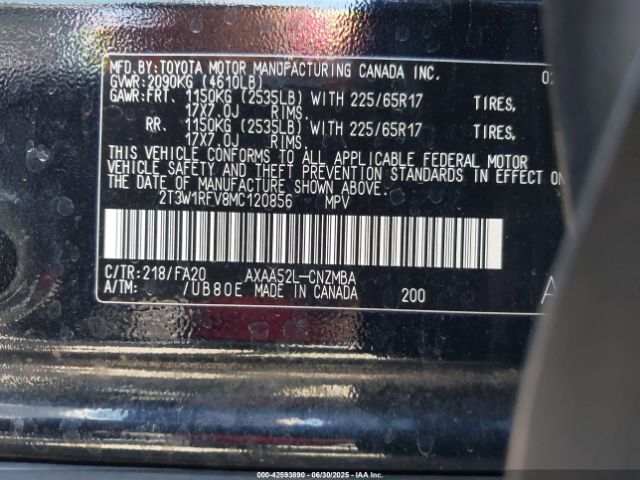 2021 TOYOTA RAV4 2T3W1RFV8MC120856 Photo 8
