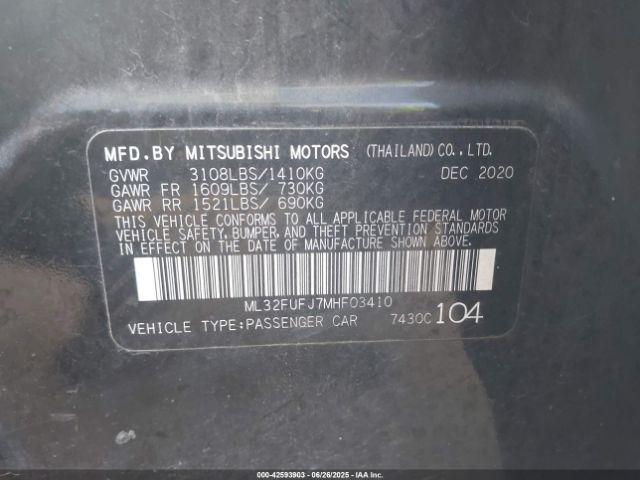 2021 MITSUBISHI MIRAGE G4 ML32FUFJ7MHF03410 Photo 8