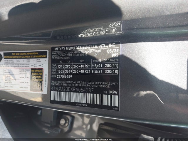 4JGGM2BBXRA054387 Mercedes-Benz electric motor