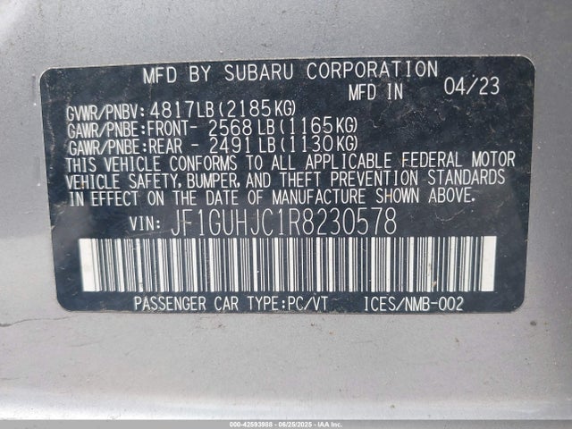 JF1GUHJC1R8230578 Subaru na