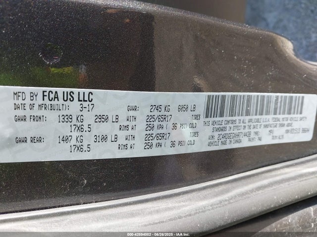 2C4RDGEGXHR714438 Dodge Grand Caravan